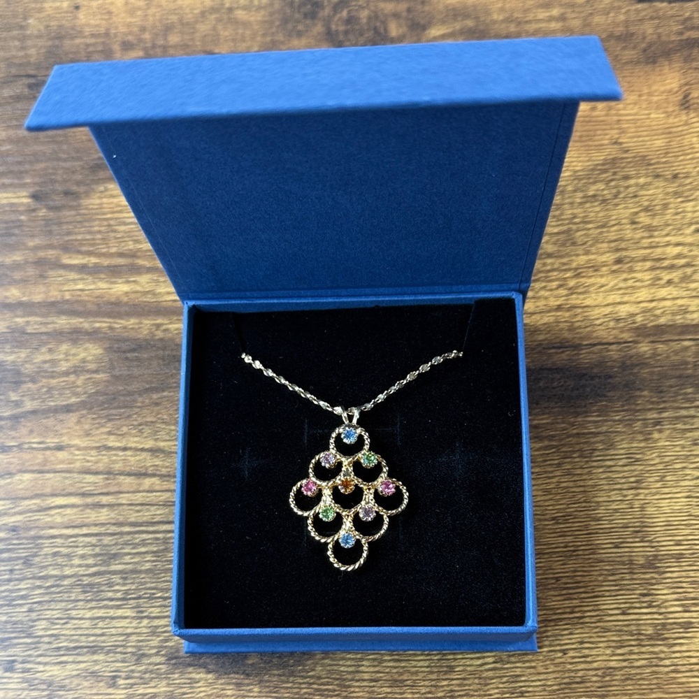 Elegant Multicolor Gemstone Pendant Necklace